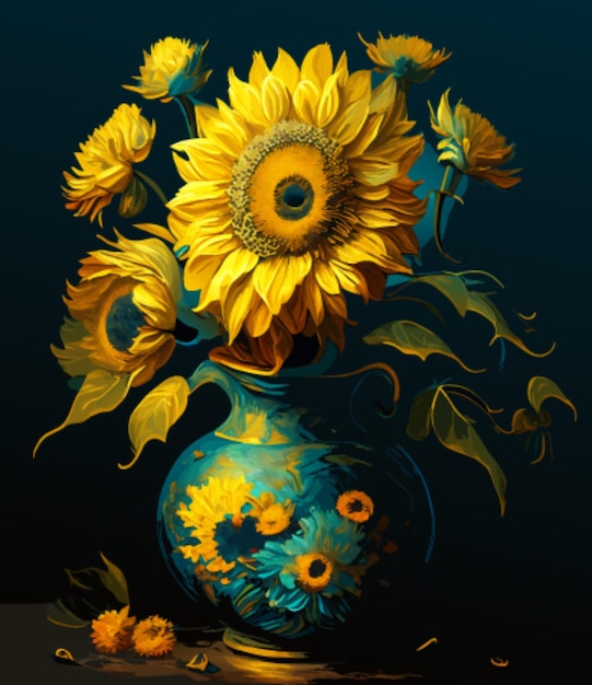 Blumen in der Vasenmalereiillustration