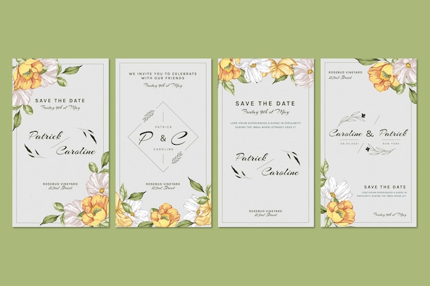 Blumen instagram Geschichten Sammlung für Hochzeit