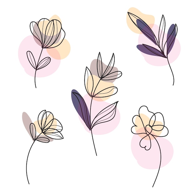 Blumen-Linien-Kunstarrangement