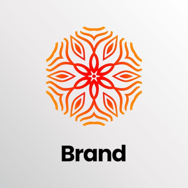 Blumen-logo. blumenornament-logo. abstrakte ornament-blume. mandala-blume-logo für immobilien.