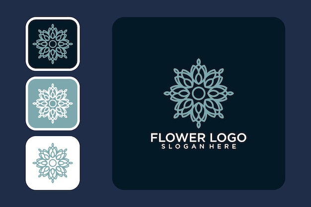 Blumen-logo-design oder blumen-ornament-logo-design