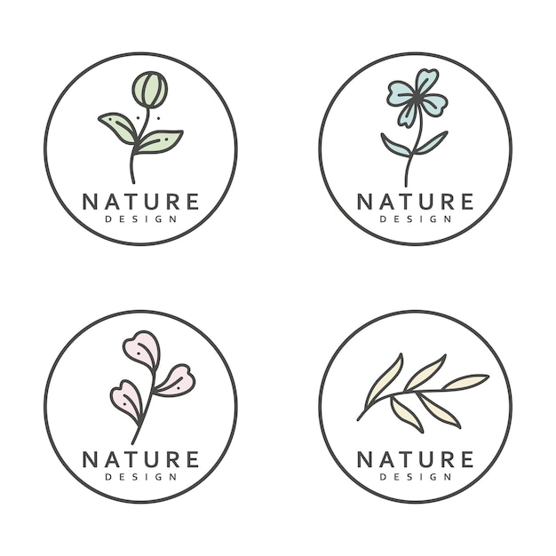 Blumen-Logo-Design-Vektor-Symbol-Illustration
