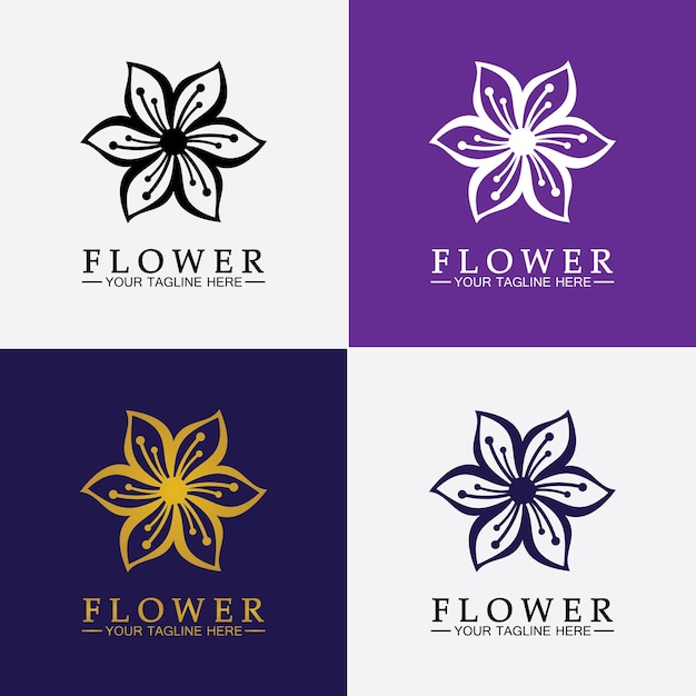 Vektor blumen-logo-vektor-illustration-design-vorlage