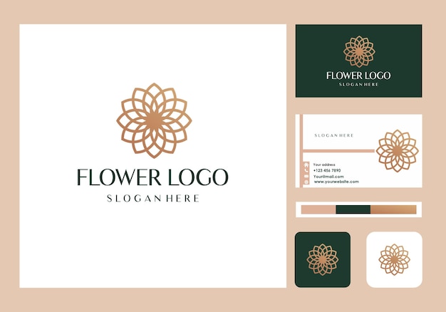 Blumen-lotus-logo-luxus- und visitenkarten-symbol