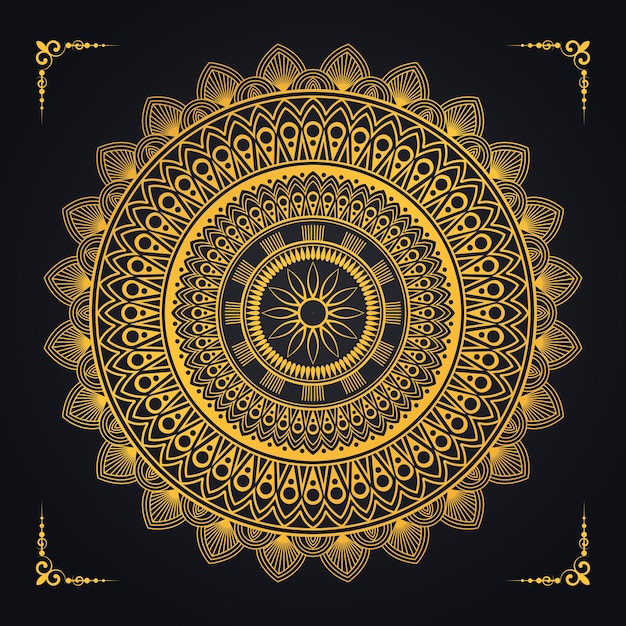 Vektor blumen-luxus-mandala-hintergrund arabeske-stil