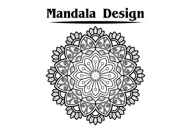 Blumen-Mandala-Design für Malbuchseite