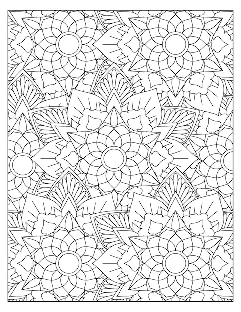 Blumen-mandala-färbungsmuster-design