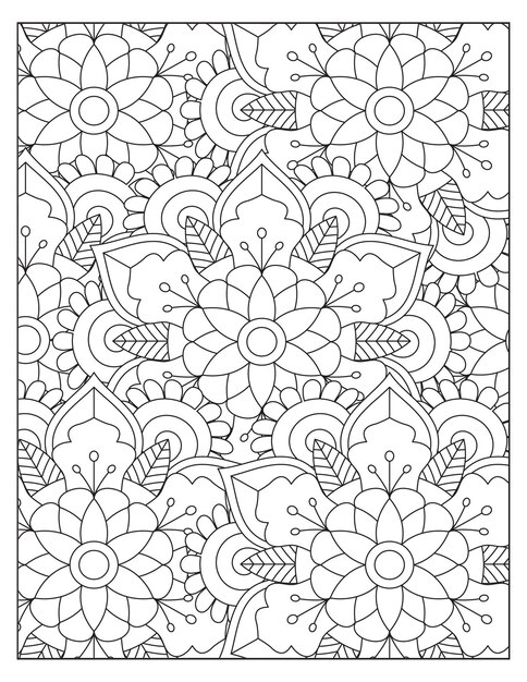 Blumen-mandala-färbungsmuster-design