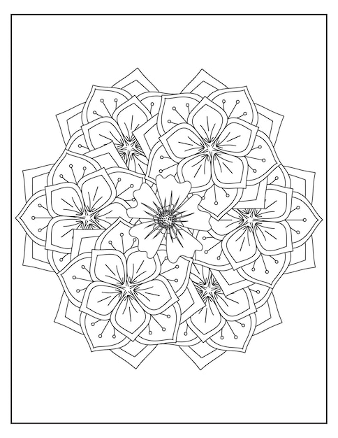 Blumen-Mandala-Färbungsmuster-Design