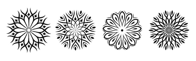 Blumen-mandala-logo-design-kollektion lila farbe