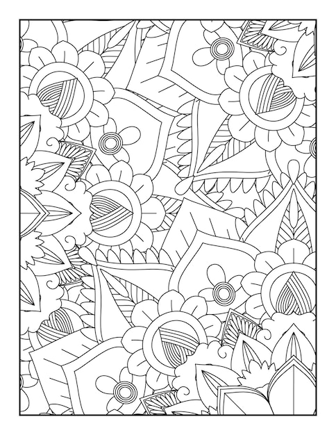 Vektor blumen mandala malvorlagen blumen mandala malbücher malvorlagen abstract