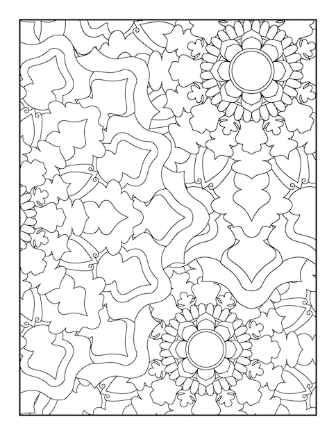Blumen-Mandala-Muster-Malseite Blumen-Malseite Malbuch für Erwachsene