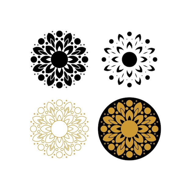 Blumen-mandala-set-logo-design