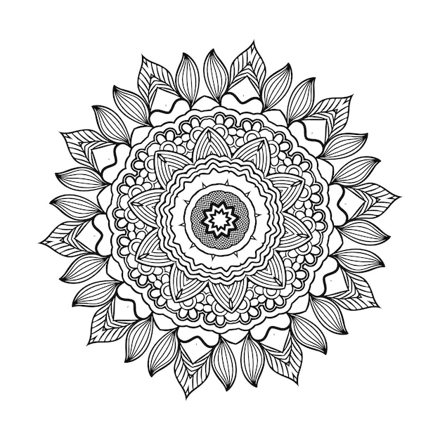 Blumen-mandala vintage dekorative elemente orientalische mustervektorillustration