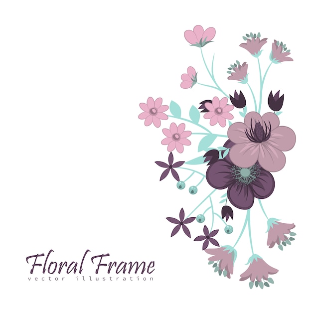 Blumen Rahmen Vorlage. Vektor-Illustration.