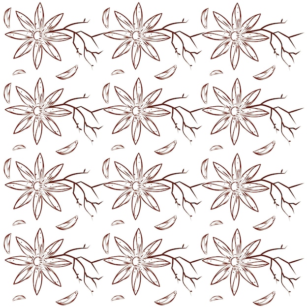 Blumen-sketch-muster-hintergrund-wallpapier-vektor