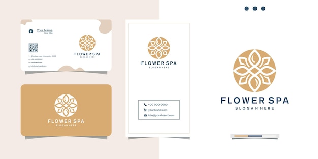 Blumen-spa-logo-design für kosmetik und visitenkarten