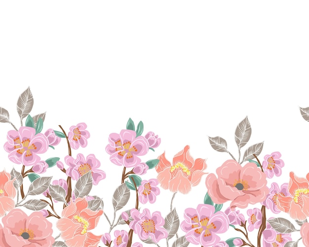 Blumen- und Anemonen-Grenzbild