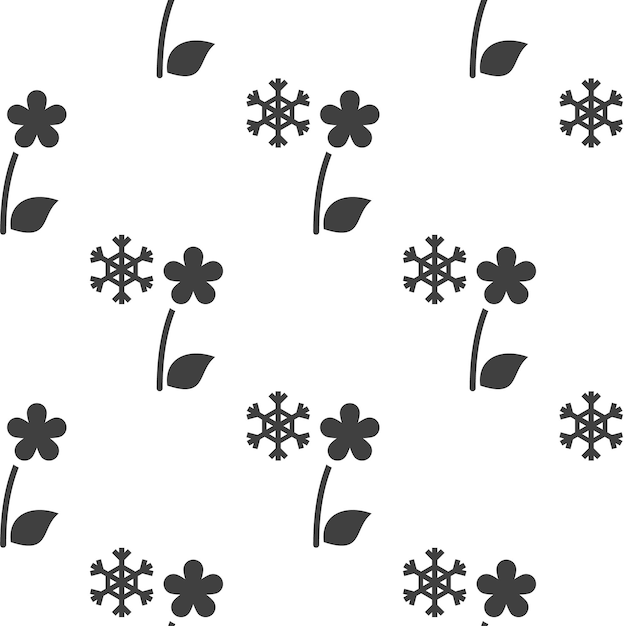 Blumen- und Schneeikonenillustration