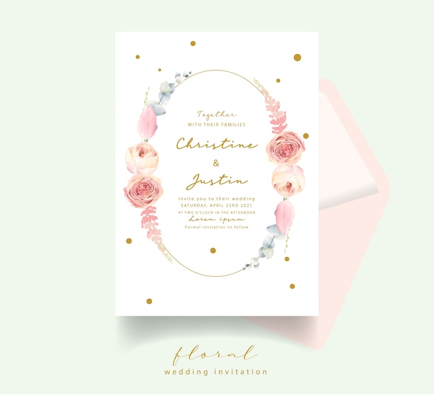 Blumenaquarellhochzeitseinladung