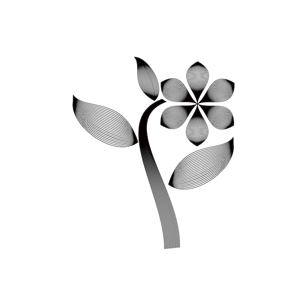 Vektor blumenbaummischungslinie blumenlogodesign