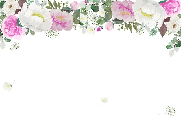 Blumenblätter Rahmen Aquarell Pastellton Hintergrunddesignelement
