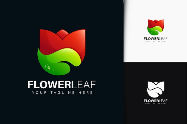 Blumenblatt-logo-design mit farbverlauf