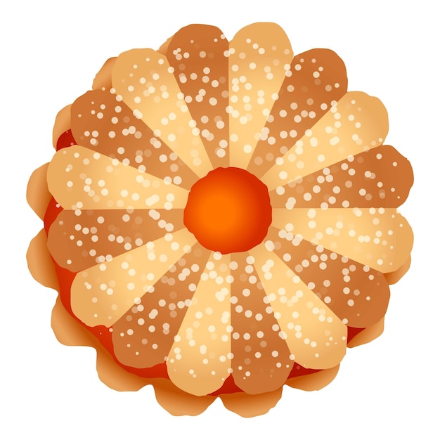 Blumengelee-keks-symbol cartoon eines blumengelee-keks-vektorsymbols für webdesign isoliert auf weißem hintergrund