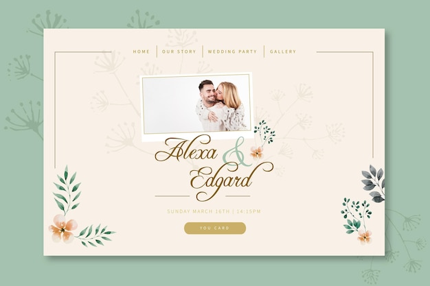 Blumenhochzeits-Landingpage