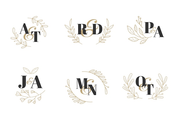 Blumenhochzeitsmonogrammsammlung