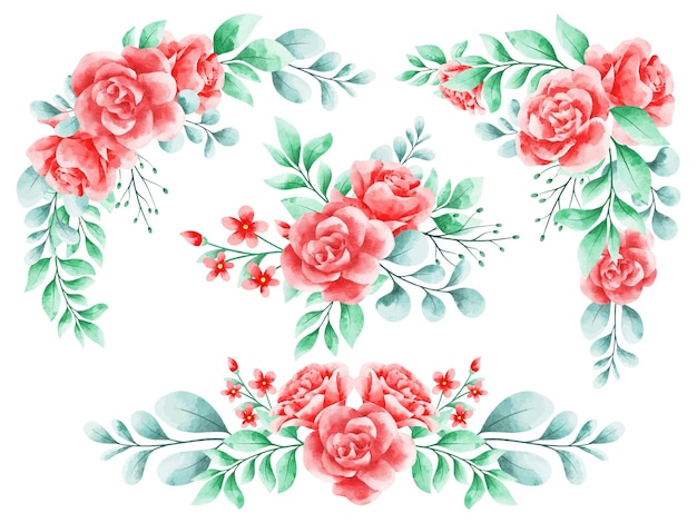 Blumenkranz rose aquarell