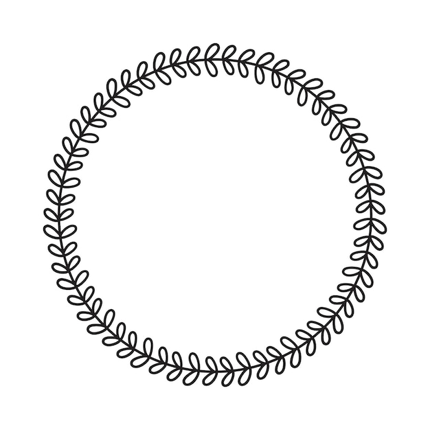 Blumenkreis runder randblumenrahmenring für dekorationsverzierung in der vektorillustration