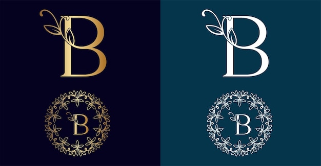 Vektor blumenlogo b buchstabendesign