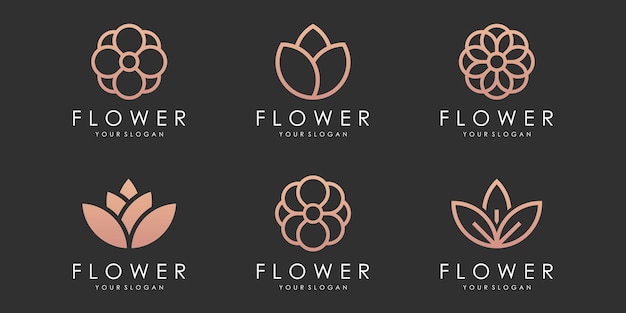 Blumenlogo icon set blumendesign vorlage vektor