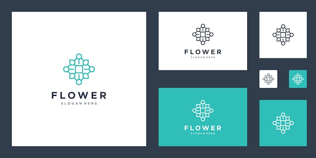 Blumenlogo inspiration einfache linien