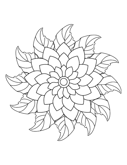 Blumenmalbuch, blumenmalbuch für erwachsene. mandala malvorlagen, henna-tattoo.