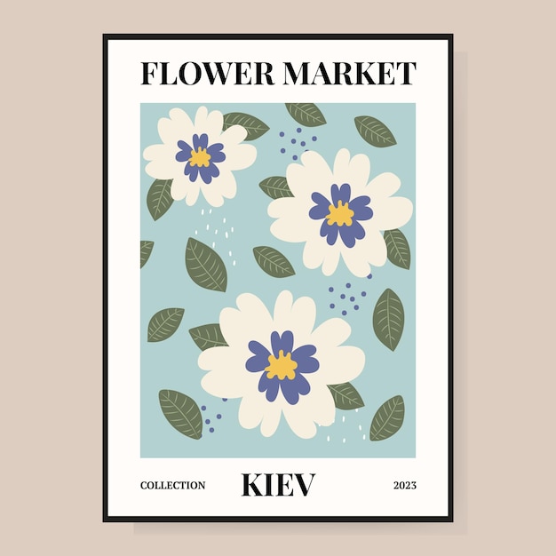 Blumenmarkt-poster abstrakte florale illustration poster für postkarten wandkunst banner hintergrund