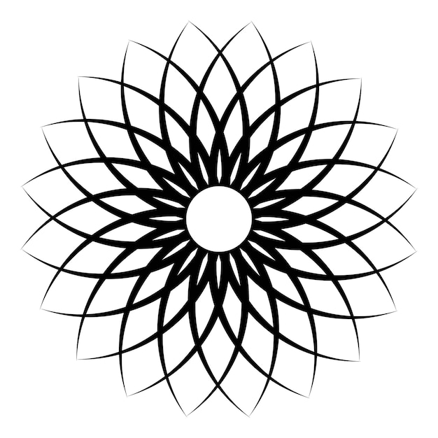 Blumenmuster, blütenblatt, vektor, kreisförmig, durchbrochen