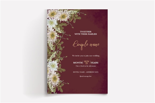 Blumenmuster der Hochzeitseinladungskarte