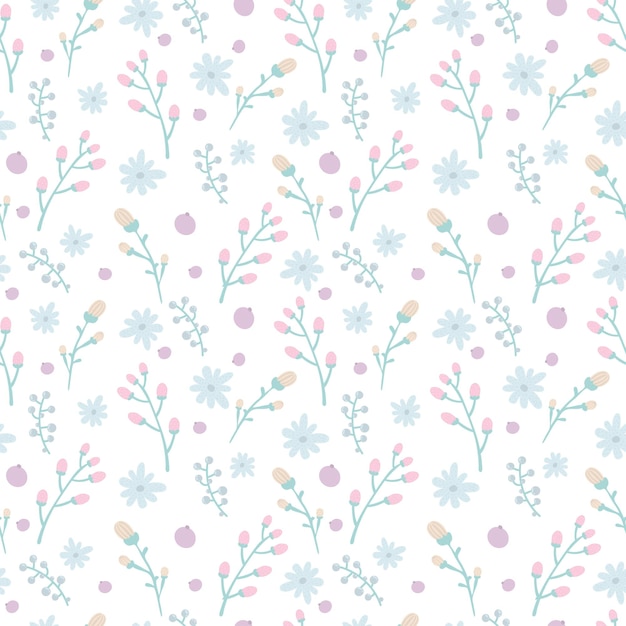 Blumenmuster Hübsche Blumen auf weißem Hintergrund Drucken mit kleinen rosa Blumen Ditsy-Druck Niedliche, elegante Blumenvorlage für modische Drucker