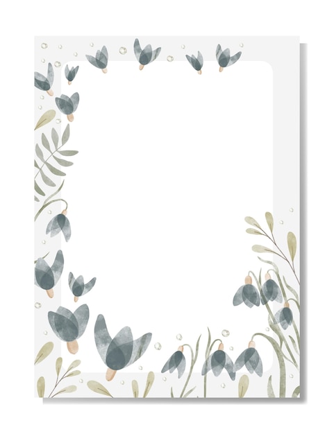 Blumenrahmen isoliert auf weißem Hintergrund Süßer Aquarell-Blumenkranz für Hochzeitseinladungen