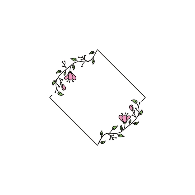 Blumenrahmen Kranz Einzigartige Dekoration für Grußkarte Hochzeitseinladung Save the Date einfach