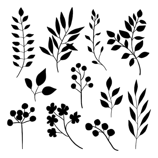 Vektor blumenschattenbildillustration des flachen designs