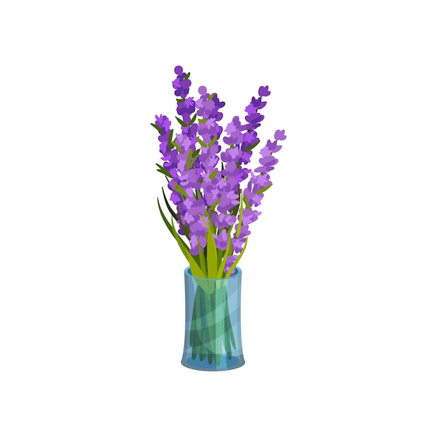 Vektor blumenstrauß in einer vase, vektorgrafik auf weißem hintergrund