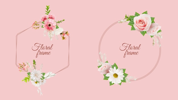 Blumenstrauß Rahmen Vintage Blumen Grußkarte Hochzeit sozial