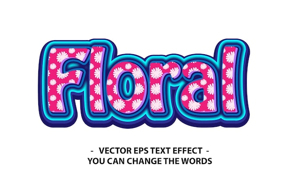 Vektor blumentext mit effektillustration