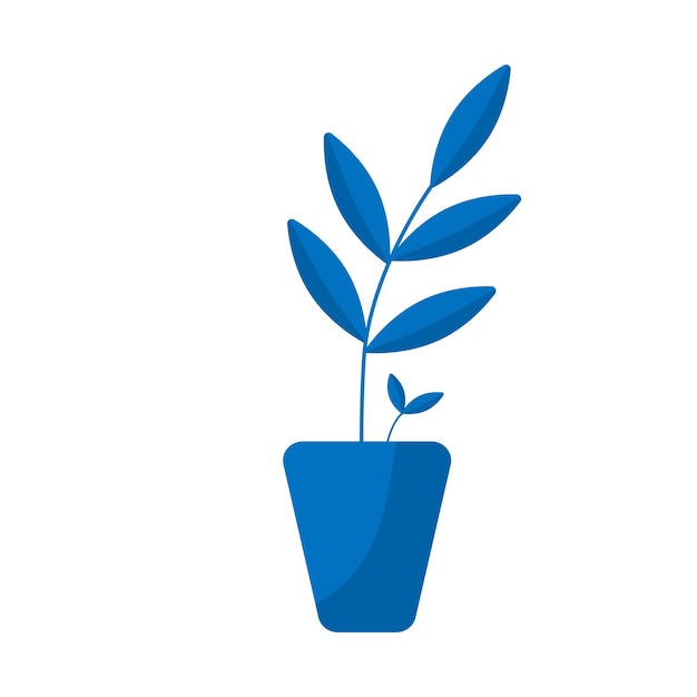 Blumentopf-Symbol. Blumenpflanzensymbol. Gartenarbeit-Taste. Flache Vektorgrafik isoliert auf weißem Hintergrund