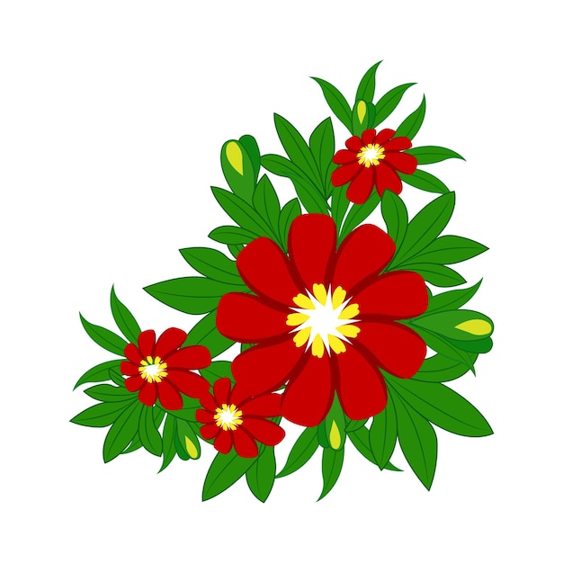 Blumenvektorillustration der roten pfingstrosenblume auf weißem hintergrund