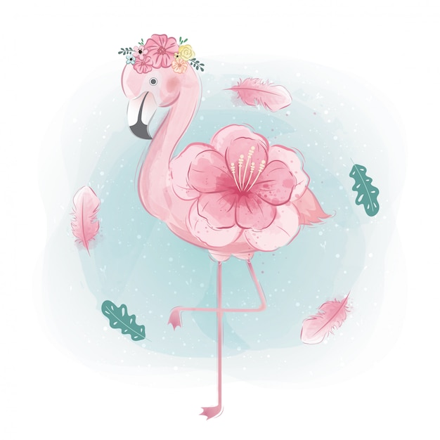 Blumiger flamingo