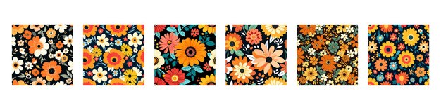 blumiges nahtloses Musterdesign oder flaches Design mit kleinen Blumenmustern